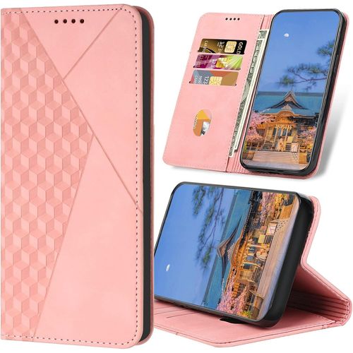 KAL-Coque Pour Xiaomi Poco M4 Pro 4G, Premium En Cuir Pu À Rabat Flip Housse Pochette Étui Protection Pour Xiaomi Poco M4 Pro 4G, Or Rose