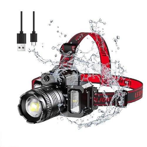 Lampe Frontale Rechargeable ¿¿ Led Pour Adultes, Capteur De Mouvement Pour Lampe Torche ¿¿ Angle R¿¿Glable ¿¿ 360¡Ã Pour La P¿ºche