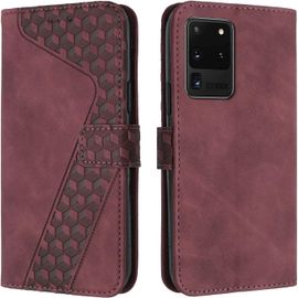 Jlslj-Coque Pour Samsung Galaxy S20 Ultra, Etui Protection Housse Premium En Cuir Pu Portefeuille Étui Téléphone [Fermoir Magnétique] [Fentes Pour Cartes] Flip Case Pour Galaxy S20 Ultra¿Rouge