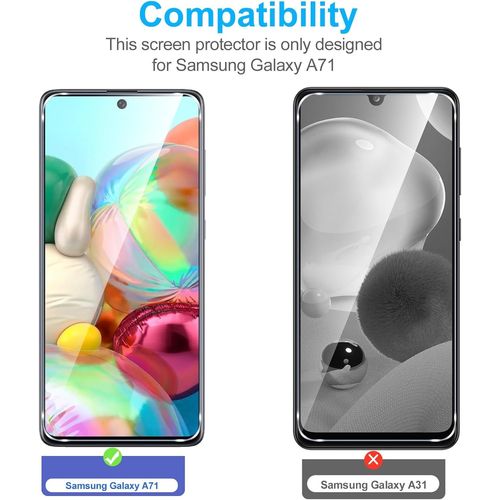 Verre Trempé [3 Pièces] Pour Samsung Galaxy A71, Dureté 9h Film Protection Écran, Ultra Résistant Vitre Protecteur, Clarté Hd, Sans Bulles, Anti-Rayures