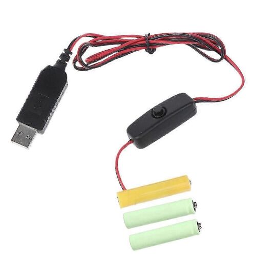 Éliminateur de piles USB AAA 4,5 V : remplace 3 piles AAA 1,5 V avec interrupteur