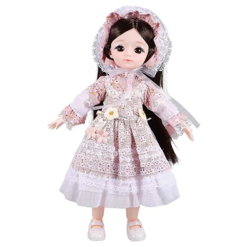 Poupée Lolita BJD pour les filles Petite poupée princesse Belle poupée articulée aux grands yeux Poupée pour enfants avec des vêtements