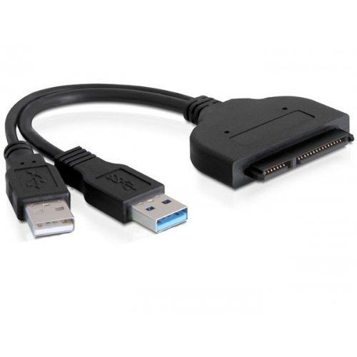 DeLOCK 61883 Adaptateur convertisseur 22 broches SATA USB 3.0 Noir