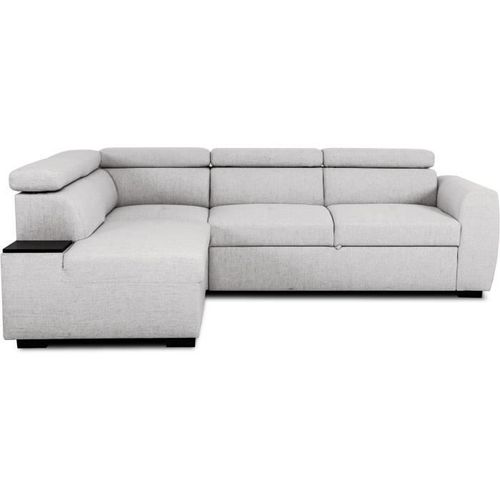 Canapé d'angle convertible réversible - 45 places - kelio - tissu gris - 3 tétieres - 245