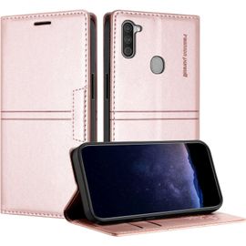 KAL-Coque Pour Samsung Galaxy A11/ M11, Housse En Cuir Pu Portefeuille Etui, Tpu Fonction Support [Fentes Pour Cartes] Anti-Choc Folio Magnetique Compatible Avec Samsung M11 (Rose)