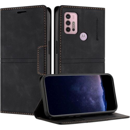 KAL-Coque Pour Motorola Moto G30 / G20 / G10, Housse En Cuir Pu Portefeuille Etui, Tpu Fonction Support [Fentes Pour Cartes] Anti-Choc Folio Magnetique Compatible Avec Moto G30 (Noir)