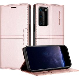 Kal-Coque Pour Huawei P40 Pro, Housse En Cuir Pu Portefeuille Etui, Tpu Fonction Support [Fentes Pour Cartes] Anti-Choc Folio Magnetique Compatible Avec Huawei P40 Pro (Rose)