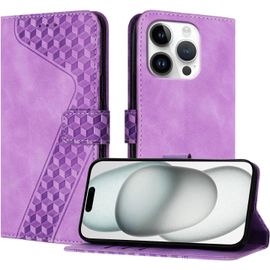 Kal-Coque Pour Iphone 16 Pro Max (6,9 Zoll), Etui Protection Housse Premium En Cuir Pu Portefeuille Étui Téléphone Fermoir Magnétique Fentes Pour Cartes Flip Case(Pourpre)