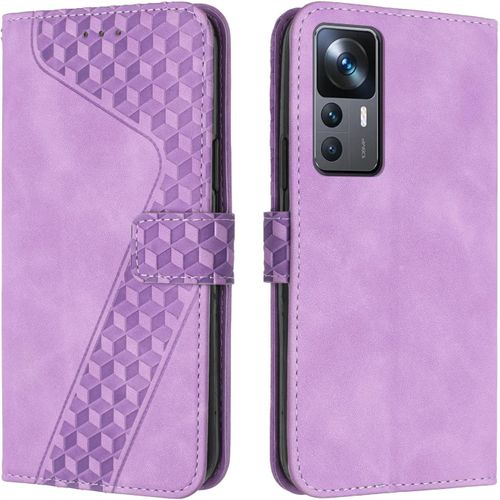 Coque Pour Xiaomi Mi 12t / 12t Pro, Etui Protection Housse Premium En Cuir Pu Portefeuille Etui Telephone [Fermoir Magnetique] [Fentes Pour Cartes] Flip Case Pour Xiaomi 12t / 12t Pro (Pourpre)
