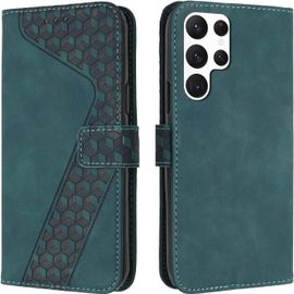 KAL-Coque Pour Samsung Galaxy S22 Ultra, Etui Protection Housse Premium En Cuir Pu Portefeuille Étui Téléphone [Fermoir Magnétique] [Fentes Pour Cartes] Flip Case Pour Galaxy S22 Ultra¿Vert