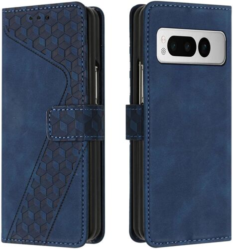 Coque pour Google Pixel Fold, Etui Protection Housse Premium en Cuir PU Portefeuille Étui Téléphone [Fermoir Magnétique] [Fentes pour Cartes] Flip Case pour Google Pixel Fold(Bleu