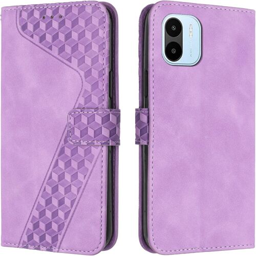 SJZG-Coque Pour Xiaomi Redmi A1, Etui Protection Housse Premium En Cuir Pu Portefeuille Étui Téléphone [Fermoir Magnétique] [Fentes Pour Cartes] Flip Case Pour Xiaomi Redmi A1¿Pourpre