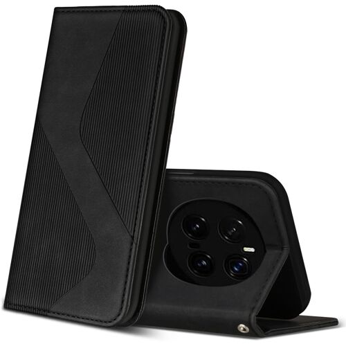 KAL-Coque Pour Honor Magic 7 Pro 5G, Premium Étui Housse En Cuir De Protection Avec [Emplacements Cartes] [Magnetique], Clapet Folio Portefeuille Pour Honor Magic 7 Pro 5G (Noir)