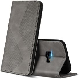 Kal-Coque Pour Samsung Galaxy J4 Plus 2018, Premium Étui Housse En Cuir De Protection Avec [Emplacements Cartes] [Magnetique], Clapet Folio Portefeuille Pour Samsung J4 Plus 2018 (Gris)
