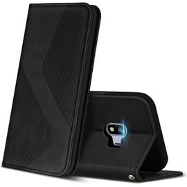Kal-Coque Pour Samsung Galaxy J4 2018, Premium Étui Housse En Cuir De Protection Avec [Emplacements Cartes] [Magnetique], Clapet Folio Portefeuille Pour Samsung J4 2018 (Noir)
