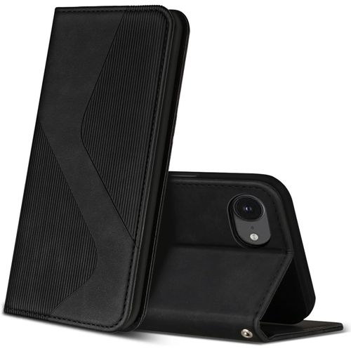 Kal-Coque Pour Iphone 16e, Premium Étui Housse En Cuir De Protection Avec [Emplacements Cartes] [Magnetique], Clapet Folio Portefeuille Pour Iphone 16e (Noir)