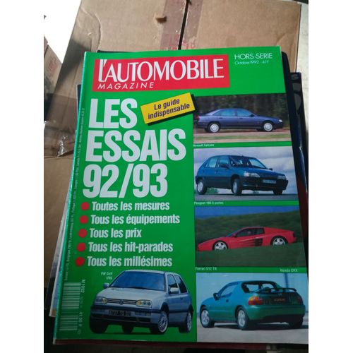 L'Automobile Magazine Hors Serie 9210 De 1992 Tous Les Essais