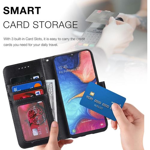 Etui Coque Pour Samsung Galaxy A20e Protection Housse En Premium Cuir Pu Pochette Rabat Clapet Case Porte Carte Magnétique Samsung A20e Etui Portefeuille - Noir