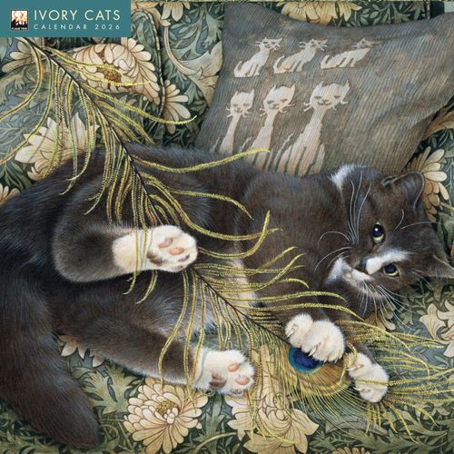 Ivory Cats By Lesley Anne Ivory Wall Calendar 2026 (Art Calendar)