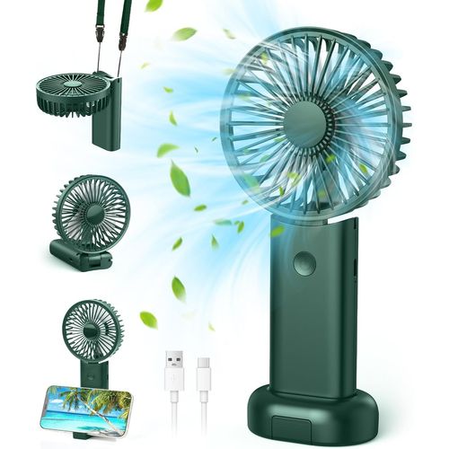 Ventilateur Silencieux, Ventilateur de Poche Rechargeable Ventilateur A Main Avec 3 Vitesses Ventilateur Portable pour Voyages, Maquillage,Camping,Bureau À Domicile, Extérieur
