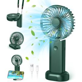 Ventilateur Silencieux, Ventilateur de Poche Rechargeable Ventilateur A Main Avec 3 Vitesses Ventilateur Portable pour Voyages, Maquillage,Camping,Bureau À Domicile, Extérieur