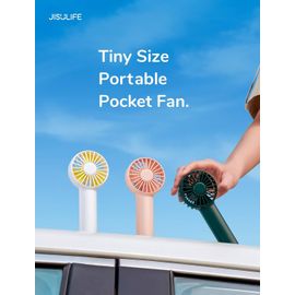 Mini Ventilateur Portable à Piles avec Batterie 2000mAh, Ventilateur Personnel Alimenté par USB, 3 Vitesses, Flux d'air Amélioré, Ventilateur de Poche Silencieux Rechargeable - Rose