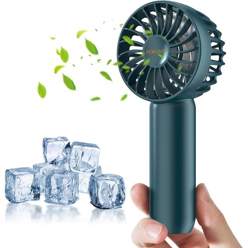 Ventilateur à main portable Mini, rechargeable 2500mAh, 3 vitesses, sans pale, portable, vert, petit