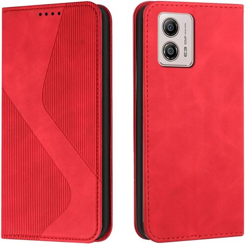 Coque Pour Motorola Moto G13 / G23 / G53 5g, Housse En Cuir Motorola Moto G13 / G23 / G53 5g, Cuir Portefeuille Housse Avec Magnetique Flip Etui A Rabat Case Etui Moto G13/G23/G53 5g (Rouge)