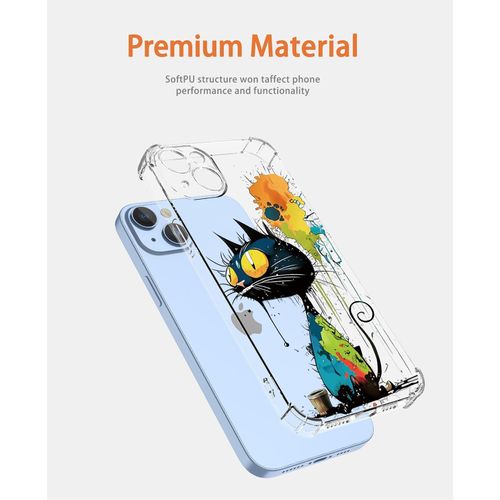 Coque Pour Xiaomi Mi 11 Lite 4g / 5g / 5g Ne Transparent - Série Colorée De Graffitis D'art Cool, Motif Mignon, Étui Tpu Antichoc Ultra-Mince - Black Cat