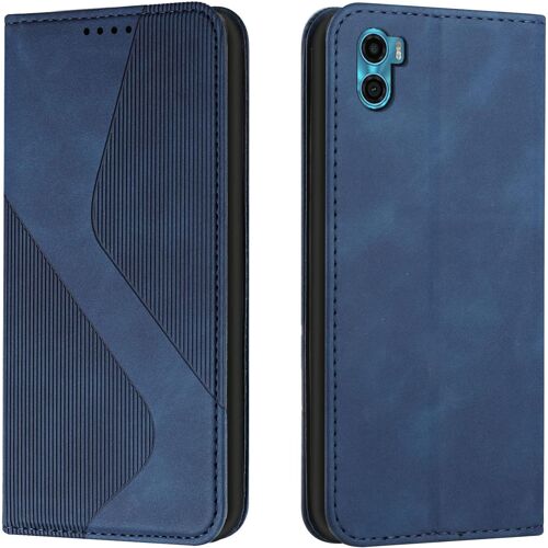 KAL-Coque Pour Motorola Moto E22S, Etui Moto E22S Cuir, Housse En Cuir Motorola Moto E22S, Cuir Portefeuille Housse Avec Magnétique Flip Étui À Rabat Case Etui Motorola Moto E22S (Bleu)