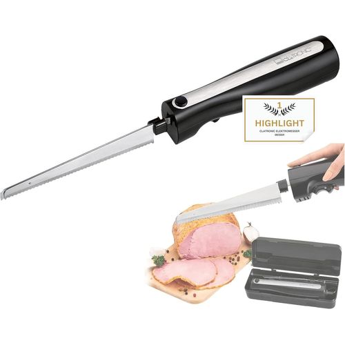Mevronisshop-Couteau Électrique De Cuisine Pour Viande, Couteau Électrique Pour Aliments Congelés (Lame En Acier Inoxydable, Lame Dentée, Couteau À Pain, 120 W, Noir)