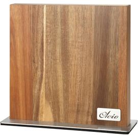 Chenquansarl-Oleio Bloc À Couteaux Magnétique Extra Large Des Deux Côtés En Bois D'acacia (Non Équipé) I Planche À Couteaux Pour Jusqu'à 10 Couteaux De Cuisine Avec Aimants Puissants I En Bois Massif