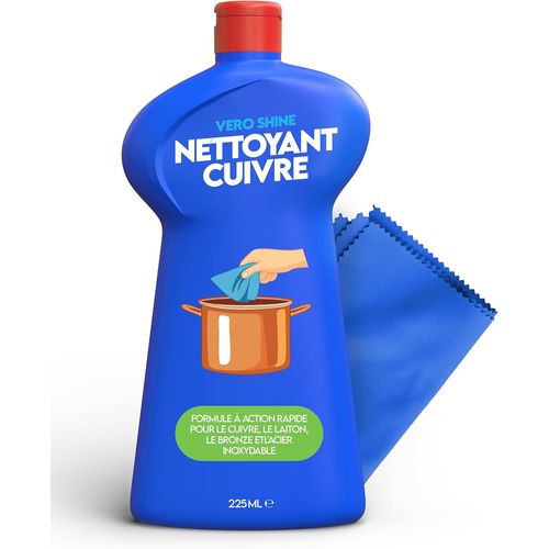CHECARZHN--NO1-Nettoyant Cuivre 225 Ml, Nettoyant M¿¿taux Avec Chiffon Microfibre, Pour Cuivre, Laiton, Bronze, Acier Inoxydable, Brillance Imm¿¿diate Sans Rayures