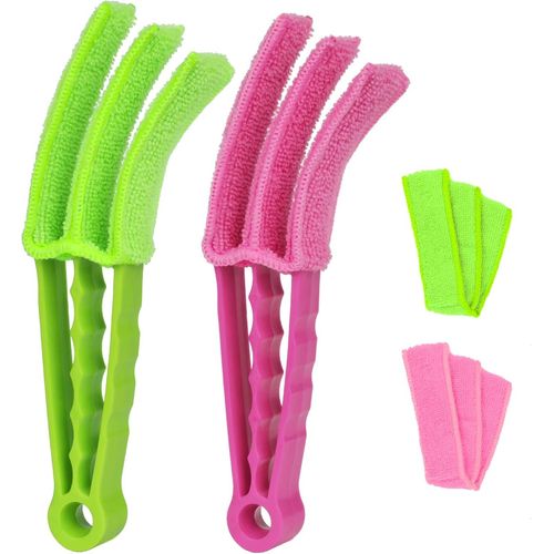 Kgabery-Stores Outils De Nettoyage,2pcs Brosses De Nettoyages Pour Store,2pcs Chiffons De Nettoyages,Nettoyage Des Stores Ensemble Pour Stores Pour Claviers Climatiseurs De Voiture