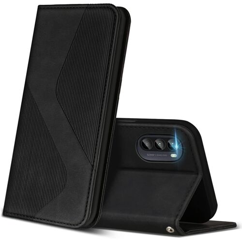 Coque Pour Moto G52, Premium ¿¿Tui Housse En Cuir De Protection Avec [Emplacements Cartes] [Magnetique], Clapet Folio Portefeuille Pour Motorola Moto G52 (Noir)