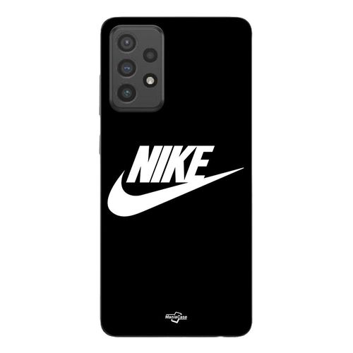 Coque Pour Samsung Galaxy A33 5g Nike logo blanc front noir Maniacase