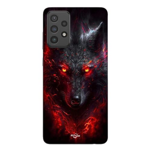 Coque Pour Samsung Galaxy A33 5g Loup noir feu rouge Maniacase