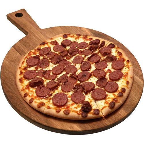 SPWB-Pelle A Pizza Bois Bois D'Acacia Planche Apero Pelle A Pizza 30 Cm Planche Pizza 30 X 40 X 1.5cm Plateau Bois Rond Pizza Steak Sushi GâTeau Assiette à DîNer Planche à DéCouper En Bois Anti-Calca