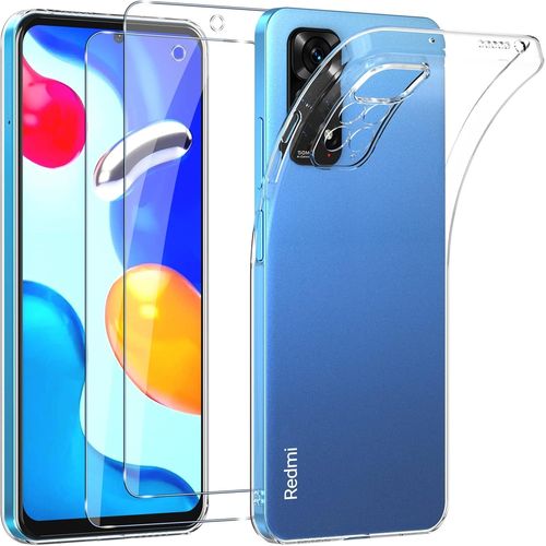 Coque Pour Xiaomi Redmi Note 11 /Note 11s,Avec 2 Pièces Verre Trempé,Transparence Souple Tpu Étui Protection Pour Redmi Note 11,Bumper Housse Prévention Des Chutes,Anti- Rayures,Ultra Mince