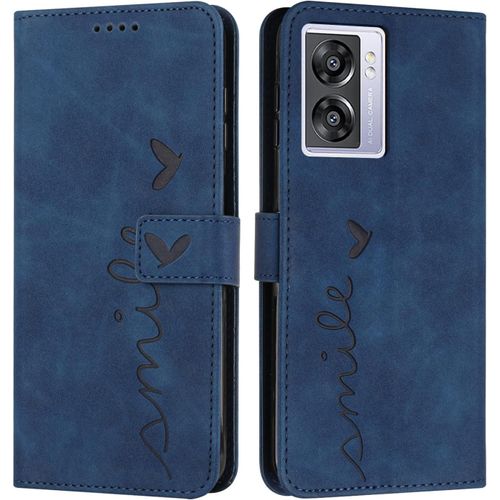 Kal-Coque Pour Oppo A57 5g/Realme V23/A77 5g/A57 4g 2022, Étui Housse En Cuir Pu A57 5g/Realme V23, Magnetique [Pochette De Portefeuille], Etui De Protection Pour Oppo A77 5g/A57 4g 2022 (Bleu)