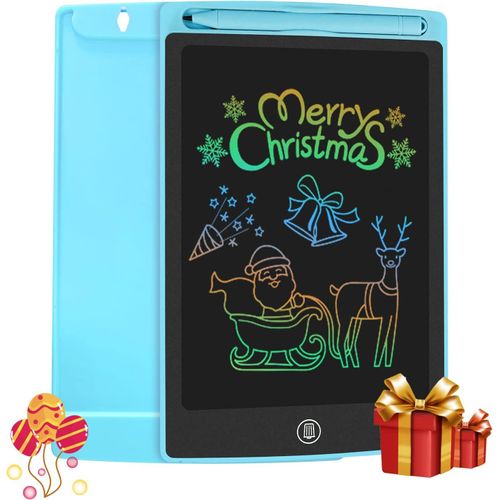 CHECARZHN--NO1-Tablette D'Écriture Lcd Colorée, Planche À Dessin De 8,5 Pouces Graphique Serrure À Clé Écriture Manuscrite Doodle Pad Enfants Jouets Cadeaux Pour Garçons Filles (Bleu)