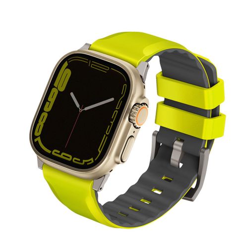 Uniq Bracelet Linus En Silicone Airosoft¿ Watch 1-9 / Se / Ultra (2) 42/44/45/49 Mm Vert Citron