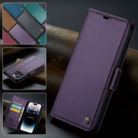Étui À Rabat En Daim Violet Nacré Pour Iphone 13 Mini (5.4) Avec Double Carte Et Support Pliable