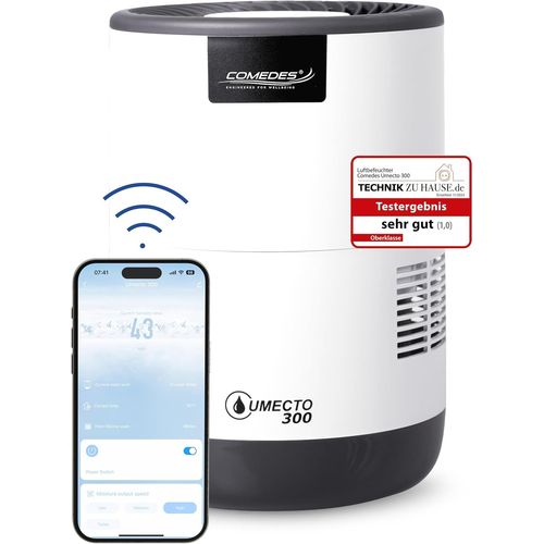 CHECARZHN--NO1-Humidificateur D'Air Umecto 300 ¿ Pour Pièces Jusqu'À 45 M², Silencieux Et Économe En Énergie, Réservoir De 2,8 L, Capacité D'Humidification De 300 Ml/H, 99,9 % De Bactéries En Moins G