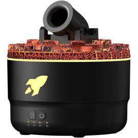 Checarzhn--No1-Humidificateur D'arôme Flamme Volcan, Diffuseur Huiles Essentielles Diffuseurs Silencieux Avec 7 Couleurs Led, Petit Humidificateur De Bureau À Domicile Hôtels(Noir-Ue) 