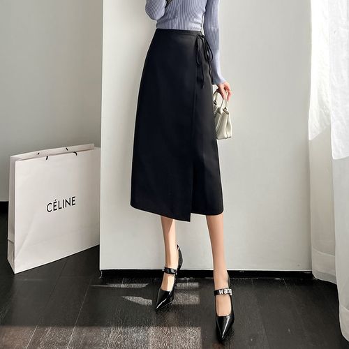 Jupe Taille Haute Mi-Longue Pour Le Printemps Et L'été, Costume Polyvalent, Jupe Trapèze, Jupe En Dentelle Noire En Une Étape