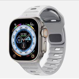 Convient Pour Le Bracelet Iwatch En Silicone Se Apple Watch, Le Bracelet Apple Watch Ultra 9 Génération 876/54 Ocean-[Bleu-Gris] Nouveau Bracelet Officiel En Silicone - 38 Mm/40 Mm/41 Mm