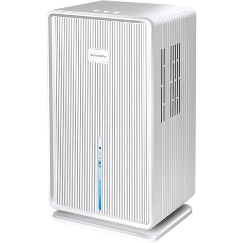 GUES-Déshumidificateur Air 1L/T (3L), Absorbeur Humidité Electriquesous Sous 40 Db Pour 30M²-70M² Salle Bain Appartement, Sous-Sol, Avec Arrêt Et Dégivrage Automatiques, Lumière Ambiance Colorée