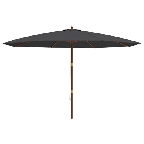 Parasol De Jardin Avec Mât En Bois 400 X 273 Cm Noir Helloshop26 02_0008346