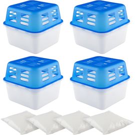 Deshumidificateur D Air,4x400g Granulés Déshumidifiés Et 4 Boîte à Granulés Deshumidificateur,Convient Pour Une Zone Ne Dépassant Pas 40m ² Cuisine,Salle De Bains Et Salon